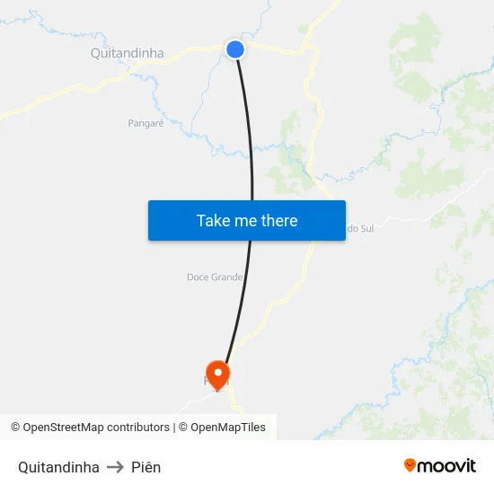Quitandinha to Piên map