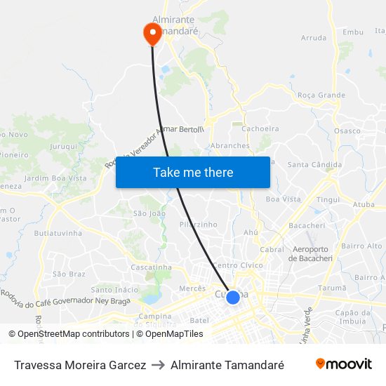 Travessa Moreira Garcez to Almirante Tamandaré map