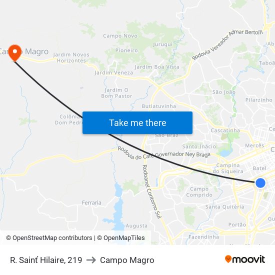 R. Sainť Hilaire, 219 to Campo Magro map