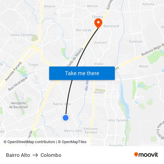 Bairro Alto to Colombo map