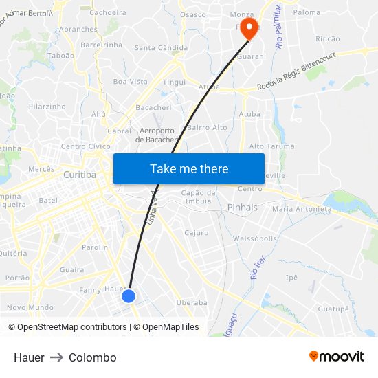 Hauer to Colombo map