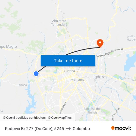 Rodovia Br 277 (Do Café), 5245 to Colombo map