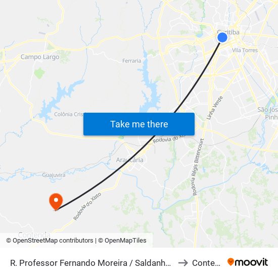 R. Professor Fernando Moreira / Saldanha Marinho to Contenda map