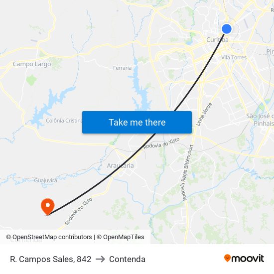 R. Campos Sales, 842 to Contenda map