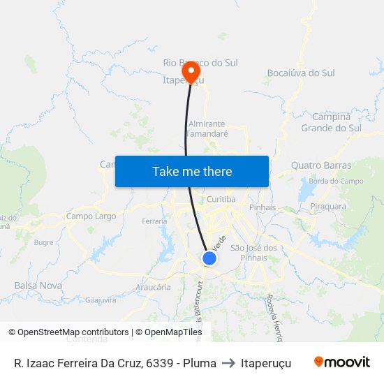R. Izaac Ferreira Da Cruz, 6339 - Pluma to Itaperuçu map