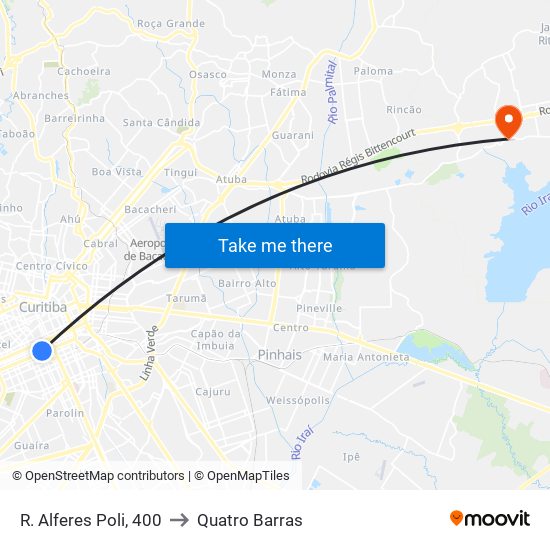 R. Alferes Poli, 400 to Quatro Barras map