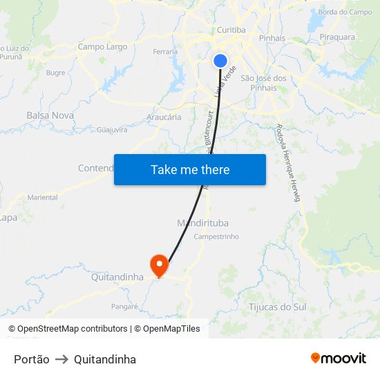 Portão to Quitandinha map