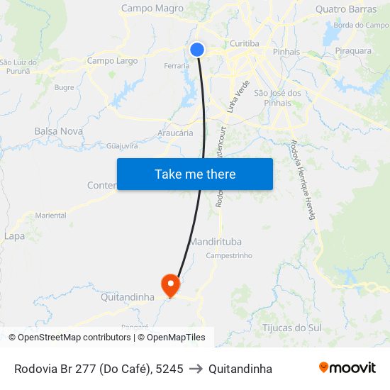 Rodovia Br 277 (Do Café), 5245 to Quitandinha map