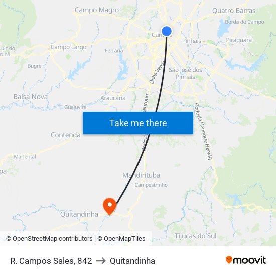 R. Campos Sales, 842 to Quitandinha map