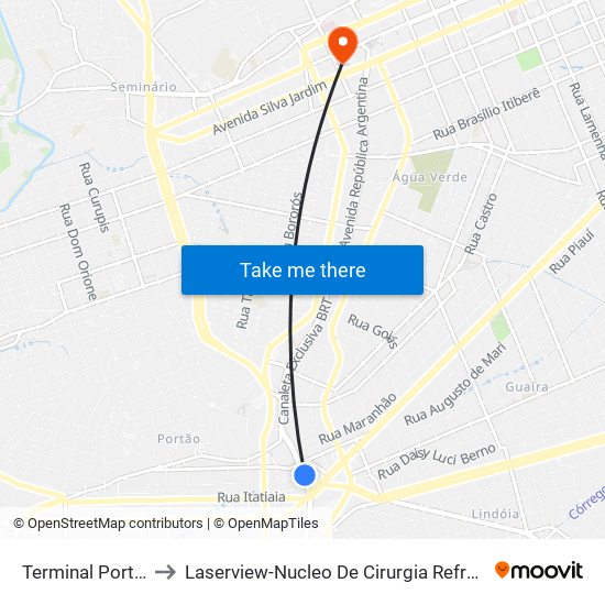 Terminal Portão to Laserview-Nucleo De Cirurgia Refrativa map