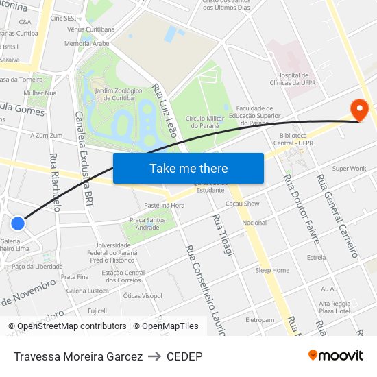 Travessa Moreira Garcez to CEDEP map