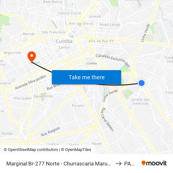 Marginal Br-277 Norte - Churrascaria Marumbi to PAMO map