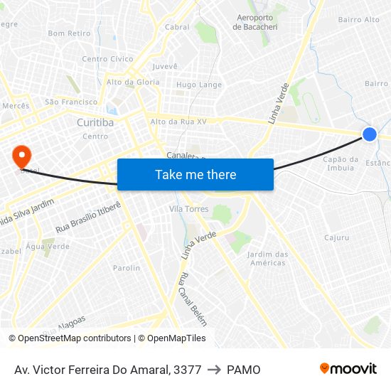Av. Victor Ferreira Do Amaral, 3377 to PAMO map