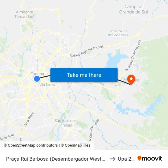 Praça Rui Barbosa (Desembargador Westphalen) to Upa 24h map