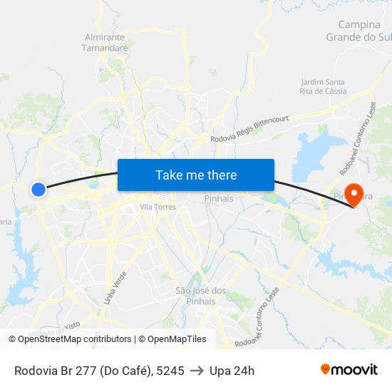 Rodovia Br 277 (Do Café), 5245 to Upa 24h map