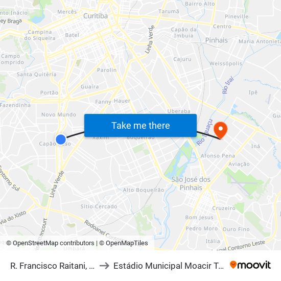 R. Francisco Raitani, 6600 to Estádio Municipal Moacir Tomelin map