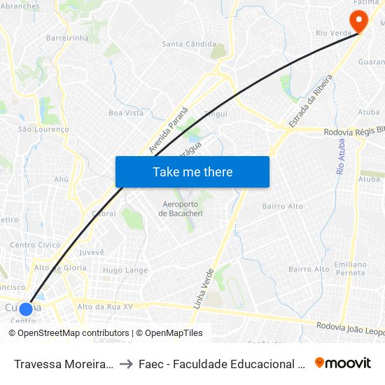 Travessa Moreira Garcez to Faec - Faculdade Educacional De Colombo map