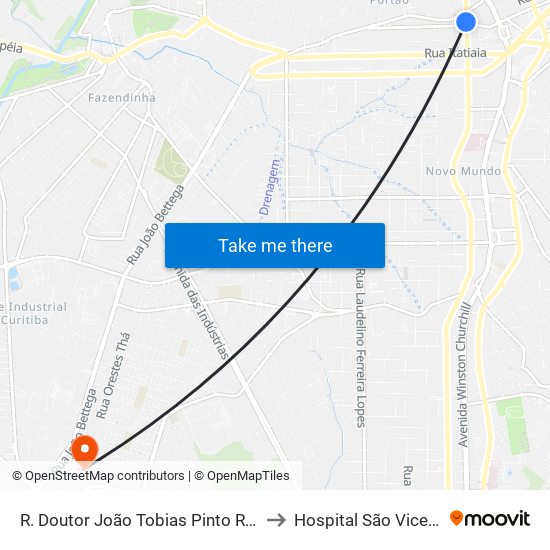 R. Doutor João Tobias Pinto Rebelo, 3500 to Hospital São Vicente - Cic map