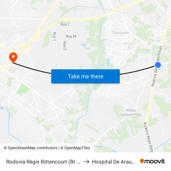 Rodovia Régis Bittencourt (Br 116) - Passarela to Hospital De Araucária - Hma map