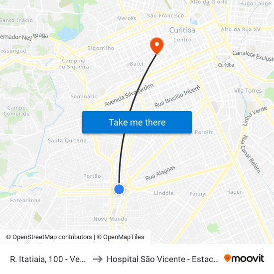 R. Itatiaia, 100 - Ventura Shopping to Hospital São Vicente - Estacionamento Médicos map