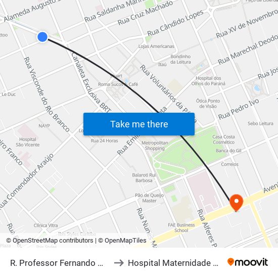 R. Professor Fernando Moreira / Saldanha Marinho to Hospital Maternidade Nossa Senhora De Fátima map