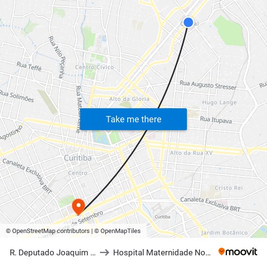 R. Deputado Joaquim José Pedrosa, 402 to Hospital Maternidade Nossa Senhora De Fátima map