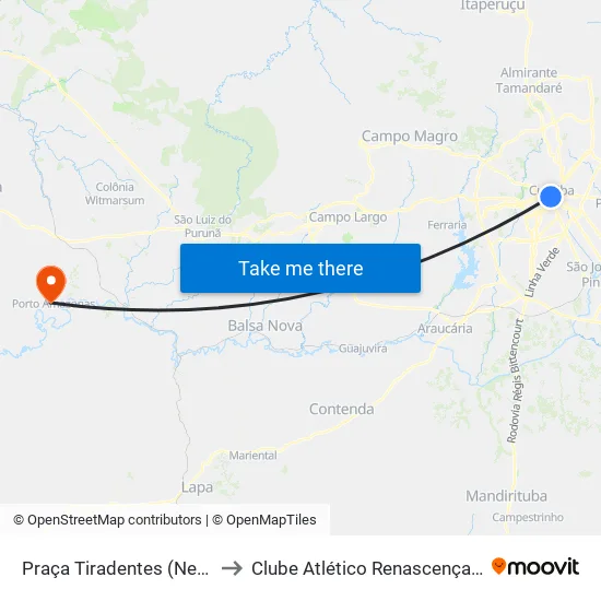 Nestor de Castro to Clube Atlético Renascença (Estádio João C.) map
