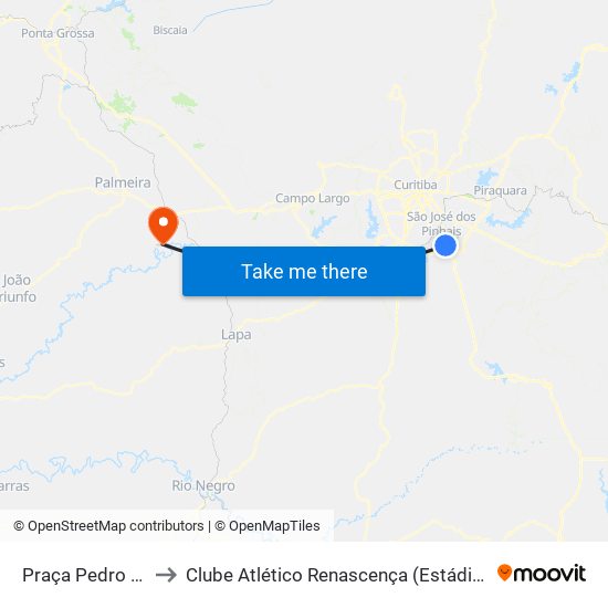 Praça Pedro Moro to Clube Atlético Renascença (Estádio João C.) map