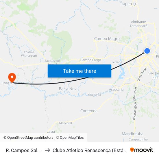 R. Campos Sales, 842 to Clube Atlético Renascença (Estádio João C.) map