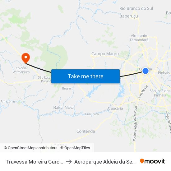 Travessa Moreira Garcez to Aeroparque Aldeia da Serra map