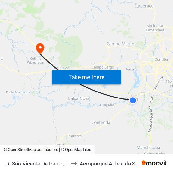 R. São Vicente De Paulo, 822 to Aeroparque Aldeia da Serra map