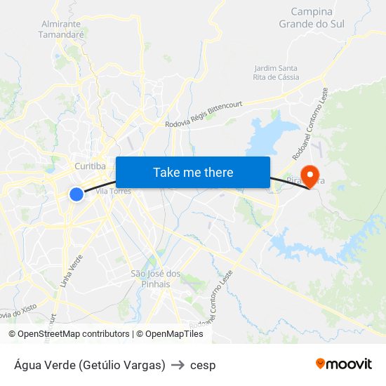 Água Verde (Getúlio Vargas) to cesp map