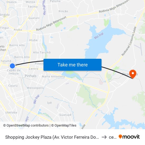 Shopping Jockey Plaza (Av. Victor Ferreira Do Amaral, 2694) to cesp map