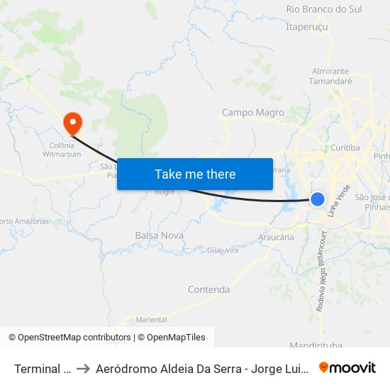 Terminal Cic to Aeródromo Aldeia Da Serra - Jorge Luiz Stocco map