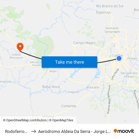 Rodoferroviária to Aeródromo Aldeia Da Serra - Jorge Luiz Stocco map