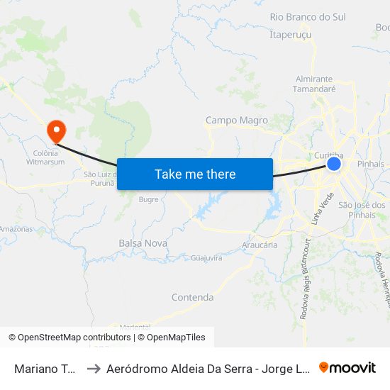 Mariano Torres to Aeródromo Aldeia Da Serra - Jorge Luiz Stocco map