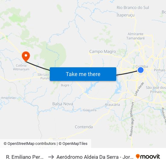 R. Emiliano Perneta, 492 to Aeródromo Aldeia Da Serra - Jorge Luiz Stocco map