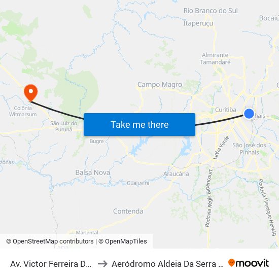Av. Victor Ferreira Do Amaral, 3141 to Aeródromo Aldeia Da Serra - Jorge Luiz Stocco map