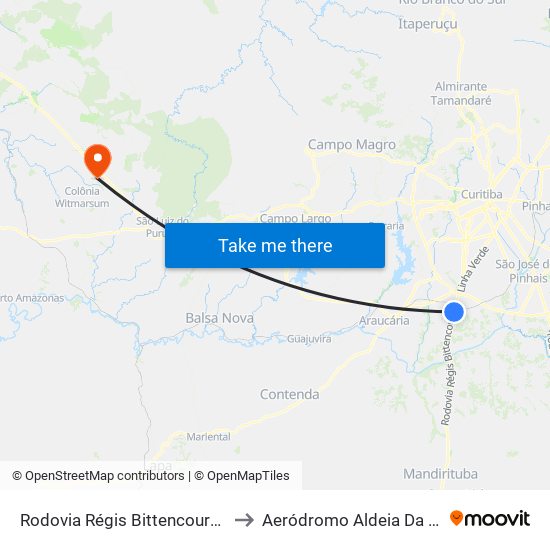 Rodovia Régis Bittencourt (Br 116) - Viaduto Pompéia to Aeródromo Aldeia Da Serra - Jorge Luiz Stocco map