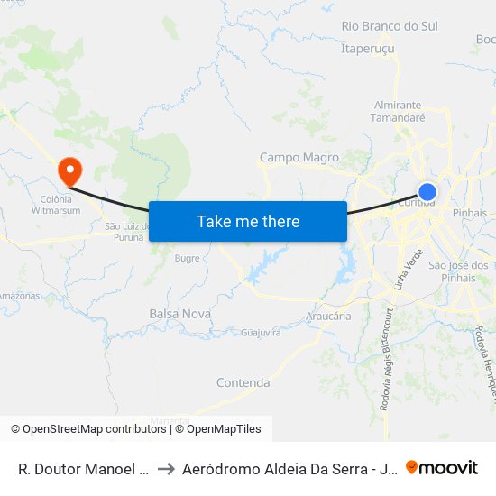 R. Doutor Manoel Pedro, 315 to Aeródromo Aldeia Da Serra - Jorge Luiz Stocco map