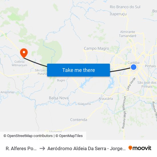 R. Alferes Poli, 400 to Aeródromo Aldeia Da Serra - Jorge Luiz Stocco map