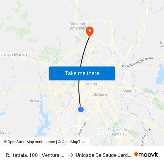 R. Itatiaia, 100 - Ventura Shopping to Unidade De Saúde Jardim Roma map