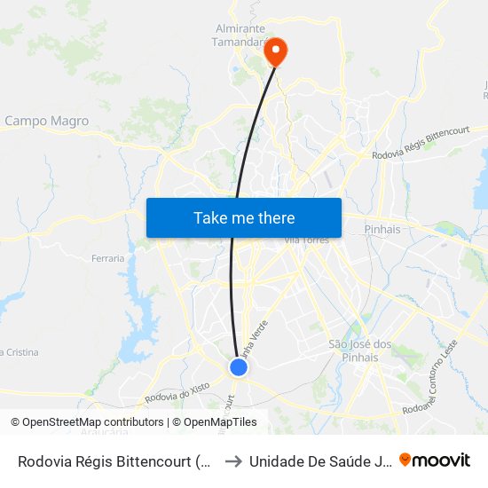 Rodovia Régis Bittencourt (Br 116) - Servopa to Unidade De Saúde Jardim Roma map