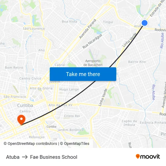 Atuba to Fae Business School map