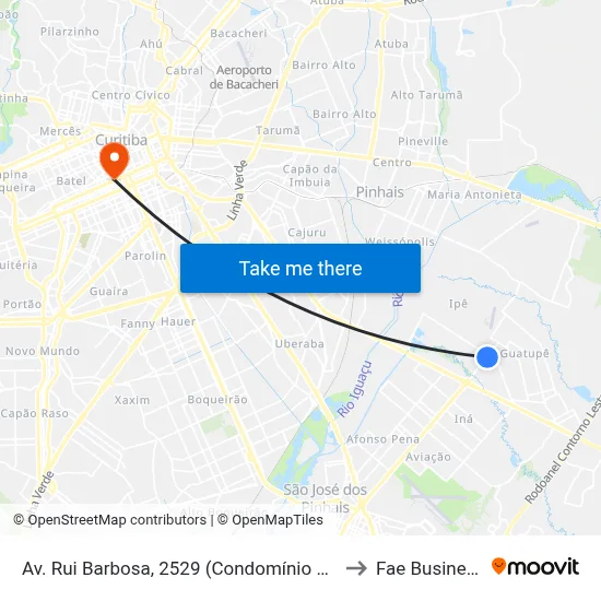 Av. Rui Barbosa, 2529 (Condomínio Empresarial Rui Barbosa) to Fae Business School map