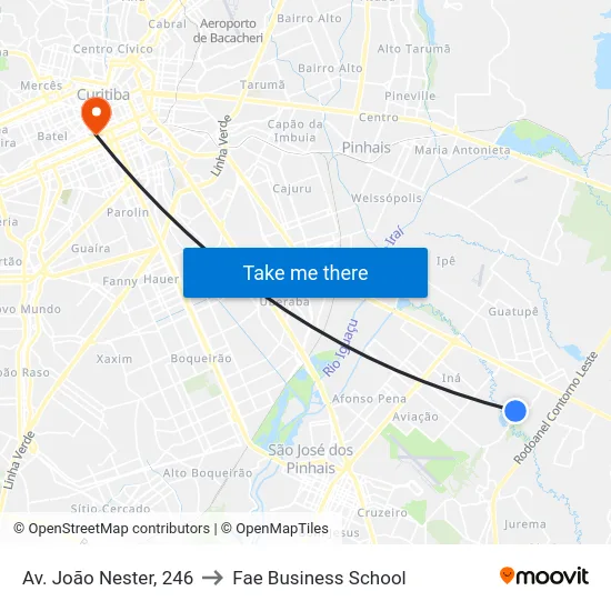 Av. João Nester, 246 to Fae Business School map