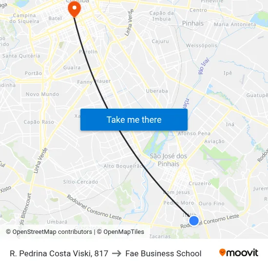 R. Pedrina Costa Viski, 817 to Fae Business School map