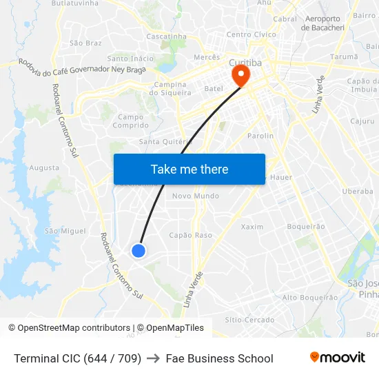 Terminal CIC (644 / 709) to Fae Business School map
