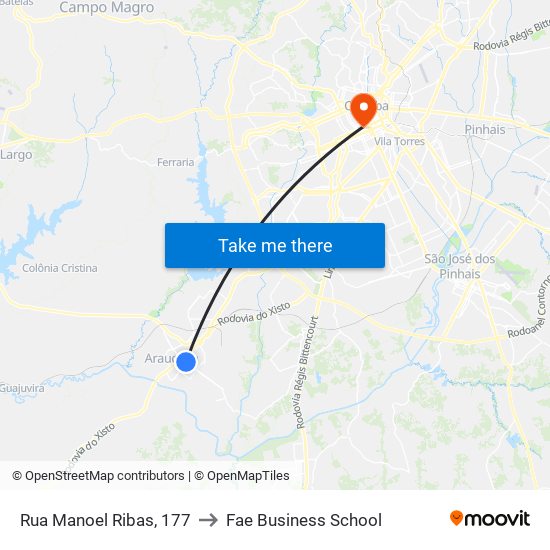 Rua Manoel Ribas, 177 to Fae Business School map