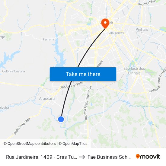 Rua Jardineira, 1409 - Cras Tupy to Fae Business School map